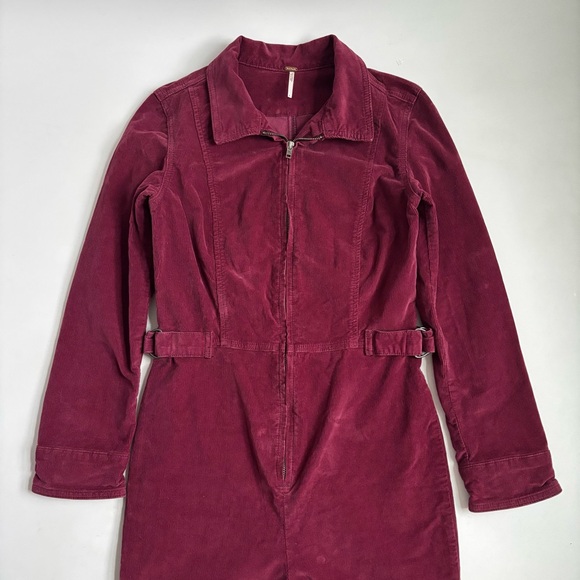 Free People Take Me Out Corduroy Jumpsuit Mulberry Size 4 - Picture 15 of 15